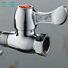 Cold and cold inner and outer wire thickened valve zinc alloy thread connection water inlet valve orchid bathroom bath electroplating thickened clear valve