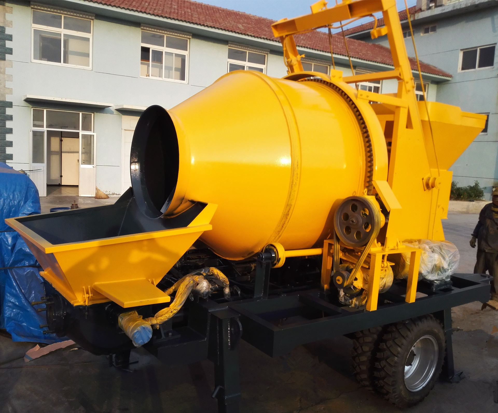 柴油搅拌拖泵 柴油动力混凝土搅拌输送一体机 40搅拌拖泵一体机