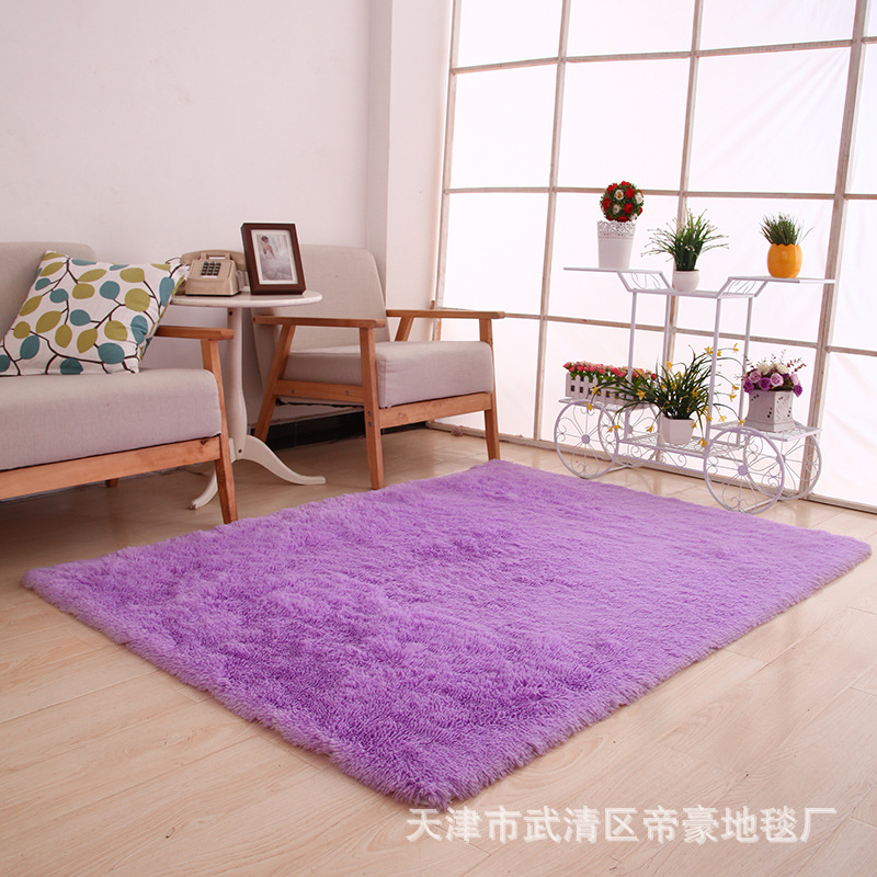 Alfombra de Pelo Largo de Seda Sintética para Sala de Estar, Dormitorio, Junto a la Cama, Resistente a las Manchas y Fácil de Cuidar, Alfombra de Dormitorio