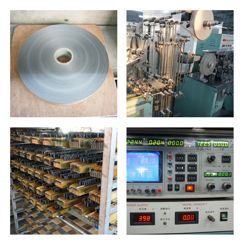 组合图片 电解电容生产