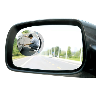 Car boreless glass mirror reversing small round mirror 51mm350R large field of view rear view auxiliary mirror blue mirror DM-069
