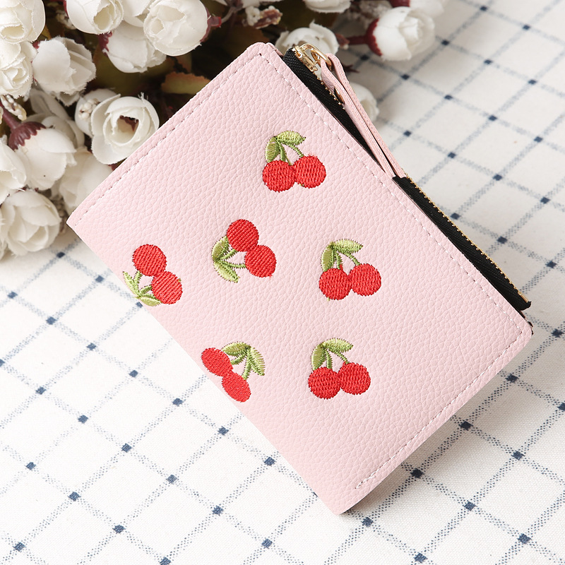 Women's Cherry Pu Leather Zipper Wallets display picture 12