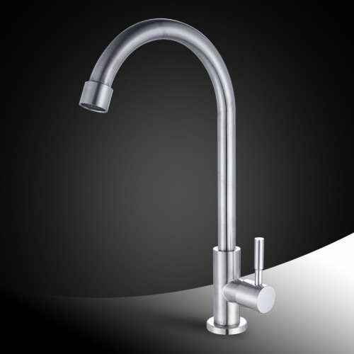 Stainless steel kitchen single cold faucet 304 vertical single cold washbasin faucet basin faucet washbasin faucet