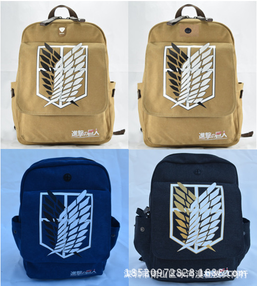 001 Manufactor Explosive money Onslaught Giant schoolbag Bing length comic Backpack canvas student Men's bag schoolbag