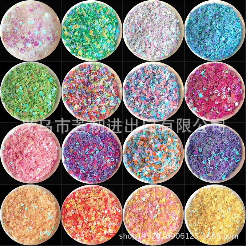 Classic 3/4/5mm nail sequins multiple mixed love five-pointed star butterfly moon DIY nail patch 20g