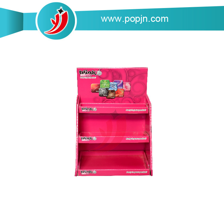 源头工厂生产定制糖果展示盒超市小坐台造型多样层板挂钩孔位PDQ