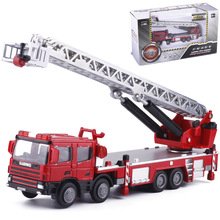 [盒裝]凱迪威1：50雲梯消防車 合金工程車模型 合金雲梯625012