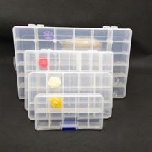 厂家直销透明塑料带盖10格36格收纳盒 串珠饰品钓具零配件整理箱