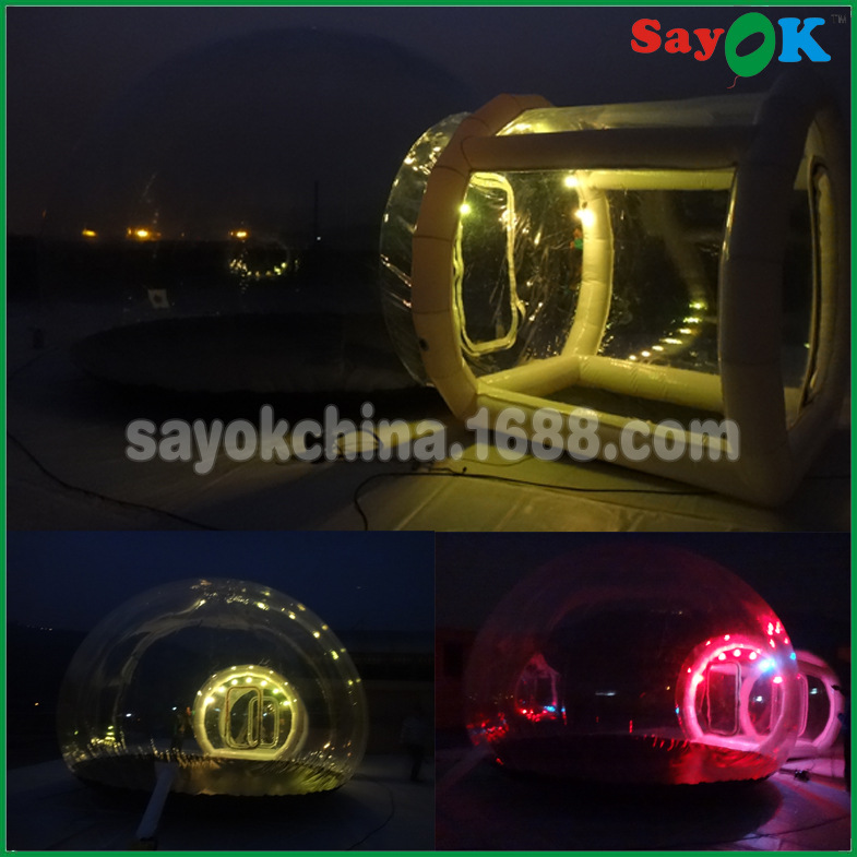 sayok透明PVC帐篷厂家 户外休闲透明充气帐篷 透明圆形泡泡旅馆