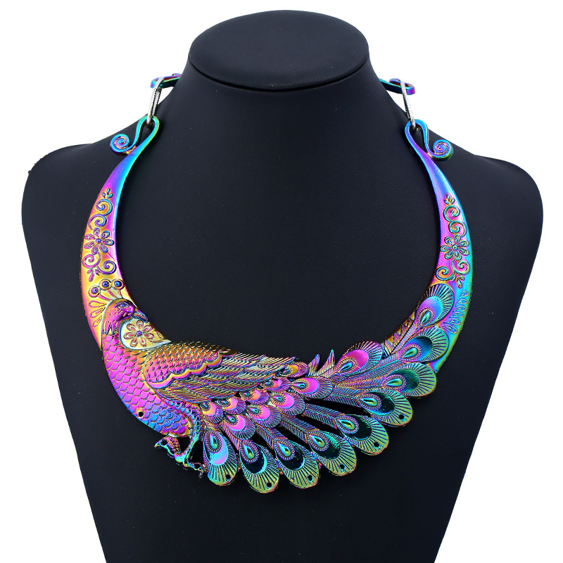 1 Piece Quantity Retro Ethnic Style Peacock Dragon Zinc Alloy Plating Women's Necklace