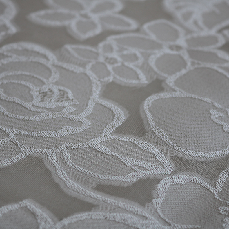 专业生产丝粘剪花真丝提花面料 花型剪花提花面料时装专用面料