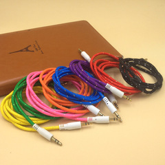 Nylon braided audio cable 3.5mm universal AUX audio cable male to male 1 meter car audio connector cable