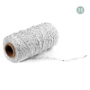 25# Silver silk+white*2mm dual -color cotton rope (100 yards)