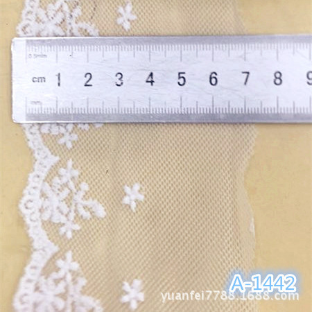 A-1442全纯棉小碎花网纱新版蕾丝刺绣花边DIY手工辅料现货批发