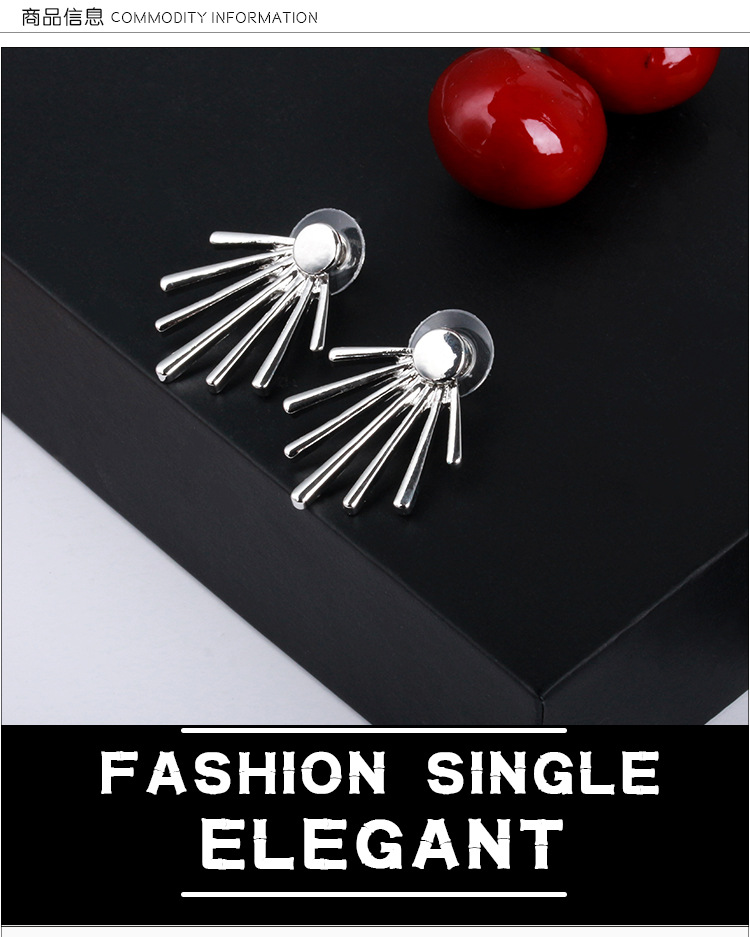 Creative Round Nails Vertical Long Stud Earrings Wholesale Fashion display picture 13