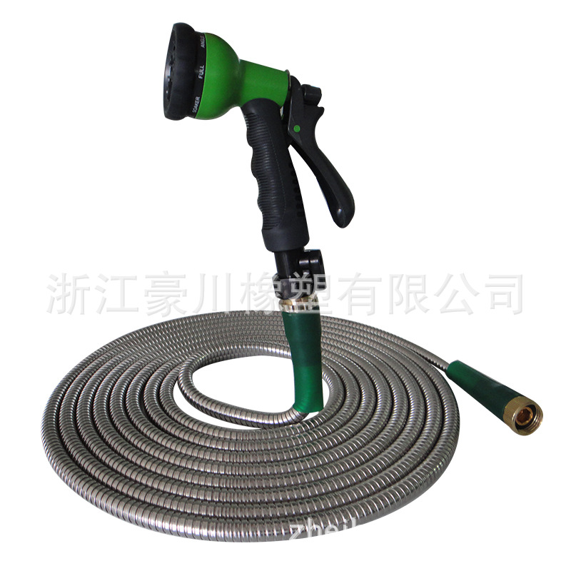 厂家供应园林水管金属水管双扣金属管保护套花园水管金属套25英尺