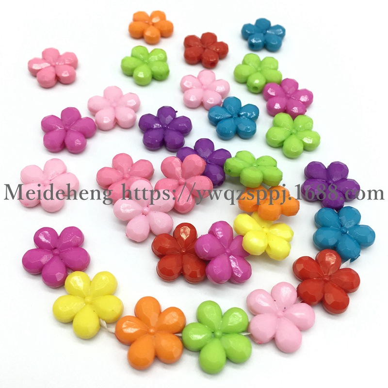 Solid color acrylic beads, ABS pearl jewelry, five-petal straight hole plum blossom beads, DIY earrings, plastic flower accessories detail image 7