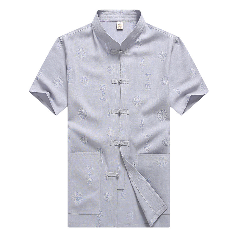 Men short sleeve chinese tang shirt Tang suit