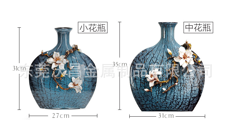 新款创意百荷花瓶的摆件  珐琅彩工艺礼品花瓶  欧式客厅装饰摆件