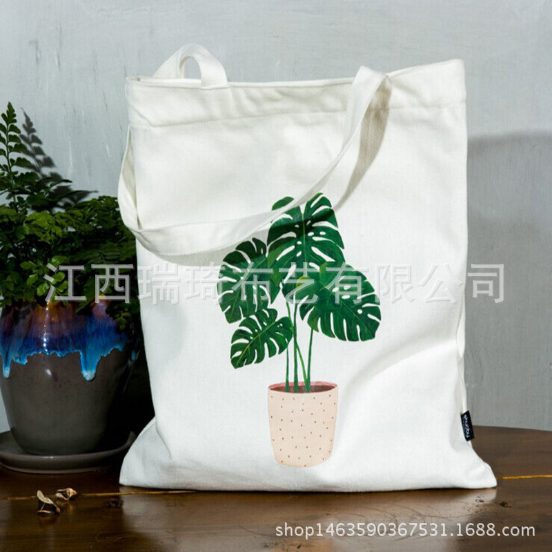 厂家现货抽绳背包棉布帆布束口袋 方便折叠棉麻布购物袋双肩包