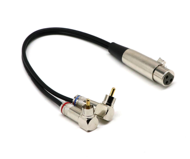 弯头 卡侬母转双莲花弯头 XLR/RCA话筒麦克风吉他线DMX信号线