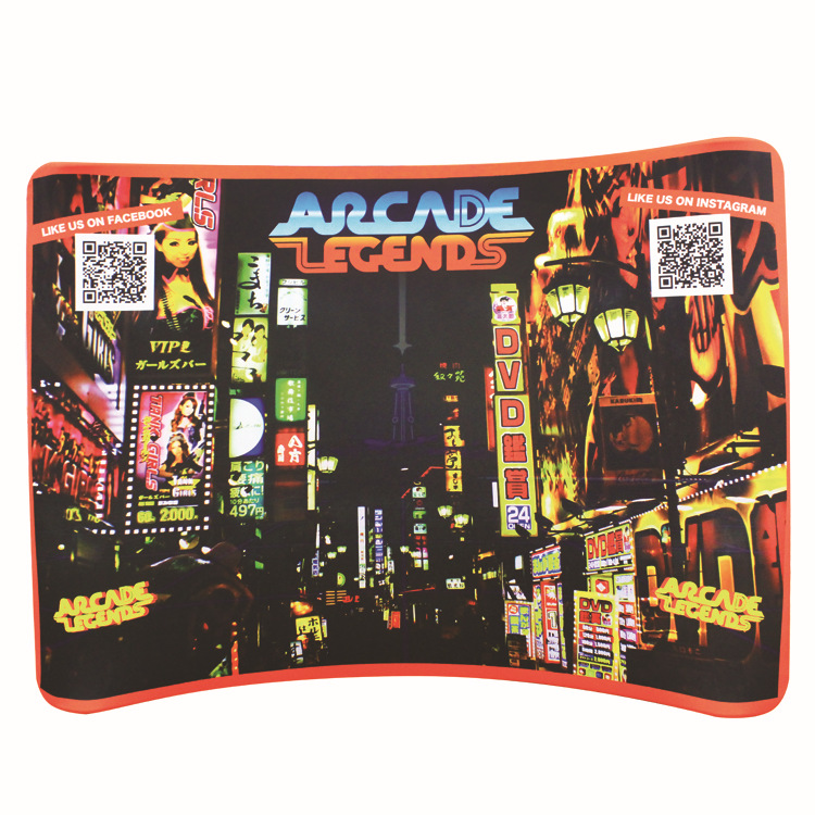 厂家直供 快展背景架 弧形快幕秀展架 热转印布艺画面无拼接