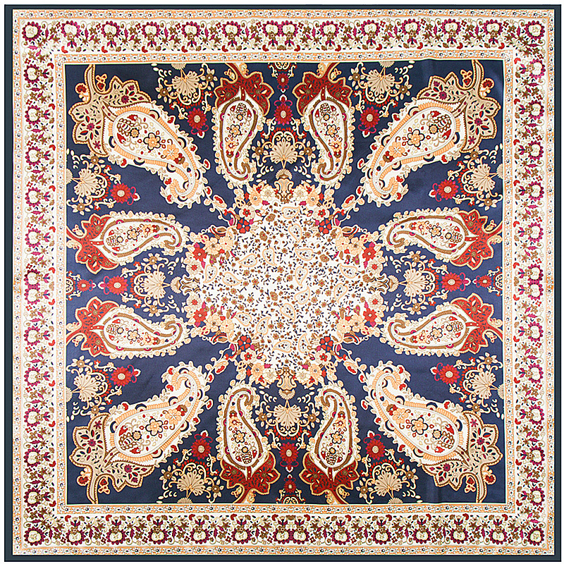 Mai Tong silk scarf 90cm * 90cm new retro large cashew women's artificial silk large square scarf scarf scarf