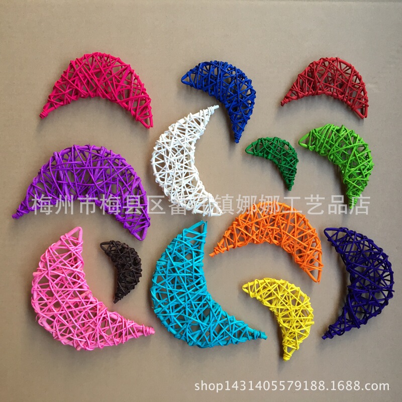 11cm rattan Moon moon shape ornaments hotel Kindergarten wedding holiday decoration ornaments color cane ball 11cm rattan Moon moon shape ornaments hotel Kindergarten wedding holiday decoration ornaments color cane ball