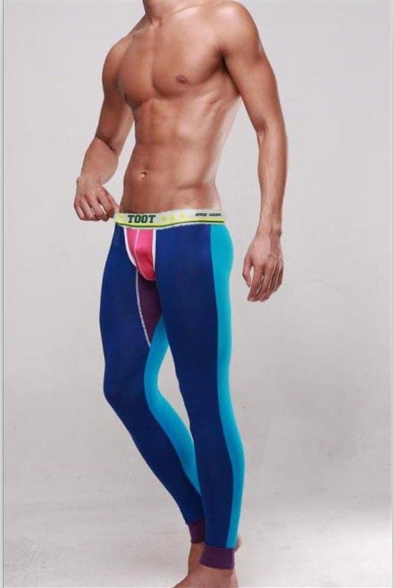 Pyonrains men's warm pants color matching low waist U convex bag breathable soft and comfortable new underwear trousers