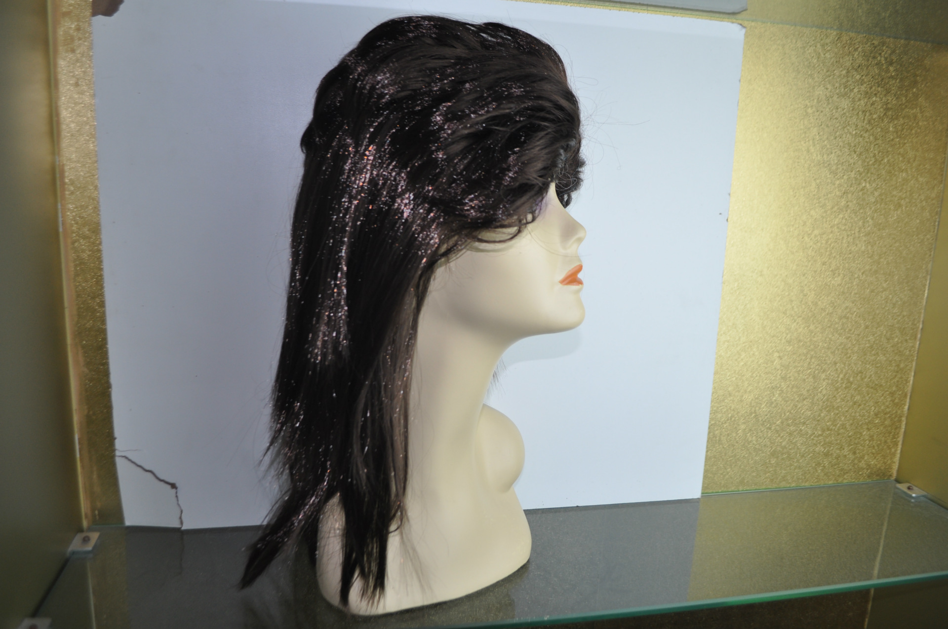 H095 Europa y América pelucas de cabello largo moda marrón fiesta