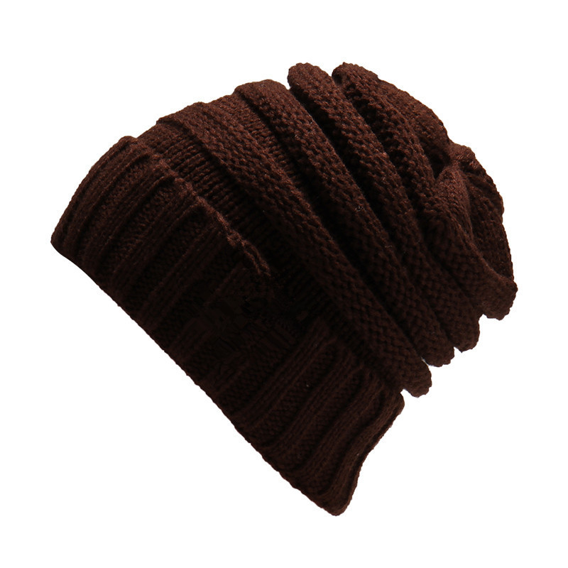 Outdoor autumn and winter striped pullover without a logo hat, couple's warm knitted hat with yarn_voghion.com