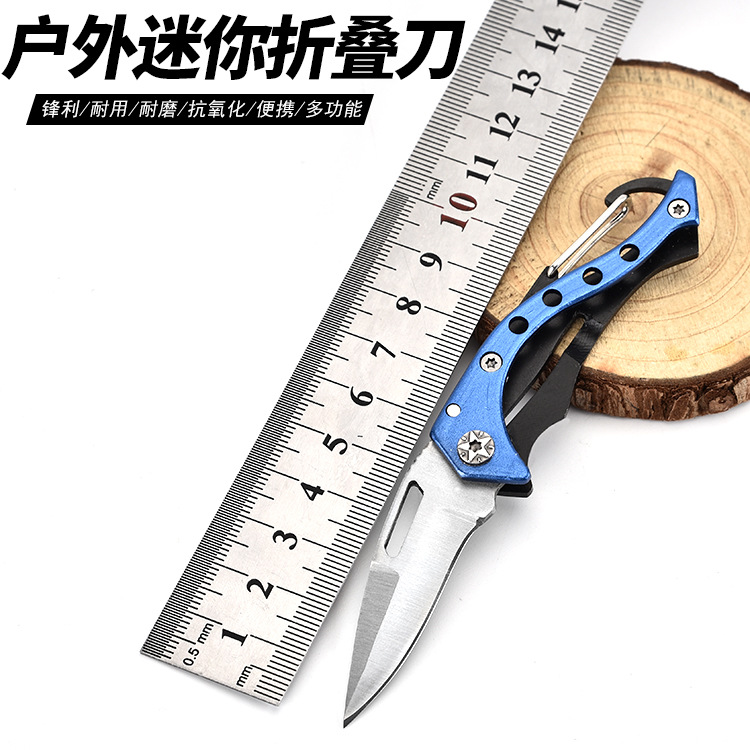 折叠刀具兰鸟 防身开刃军刀野营战术刀高硬度折刀钥匙扣户外刀