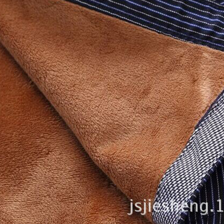 荐 常熟超柔舒适涤纶短毛绒面料 经纬编四件套涤纶面料