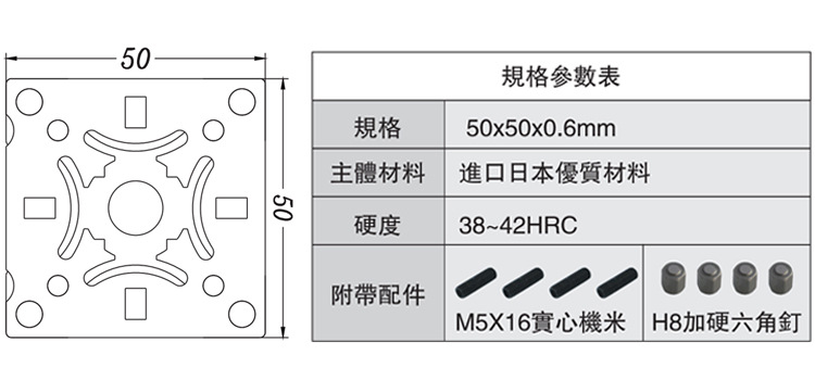 50定位片规格参数