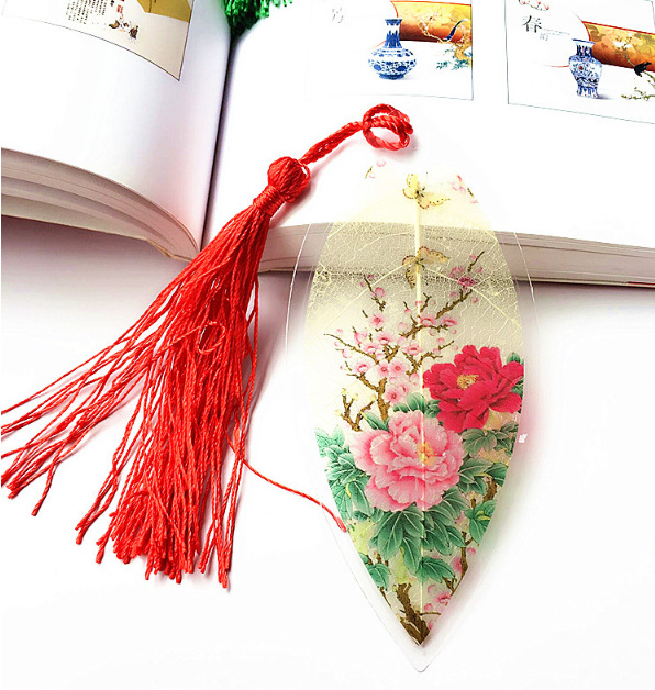 金属牡丹花爆礼品千签汇中国风创意叶脉书签旅游批发爆款供应树子|ms