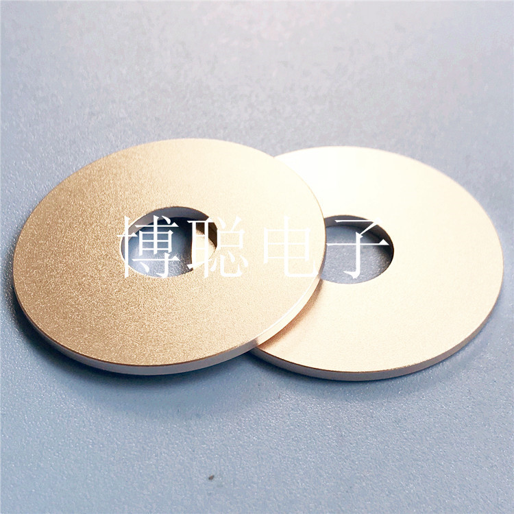 铝合垫片 金色喷砂 直径39*2mm厚  圆形金色垫片