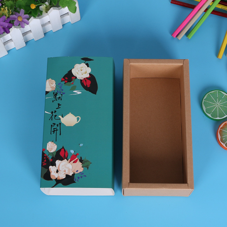 厂家直销牛皮白卡纸盒 抽屉盒 黑卡定做牛皮纸卡纸包装盒 喜糖盒