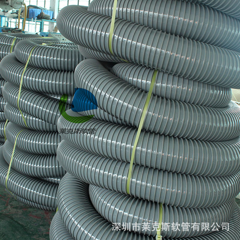 PVC方骨塑筋增强软管 PVC排水管 吸尘通风管颜色规格定制