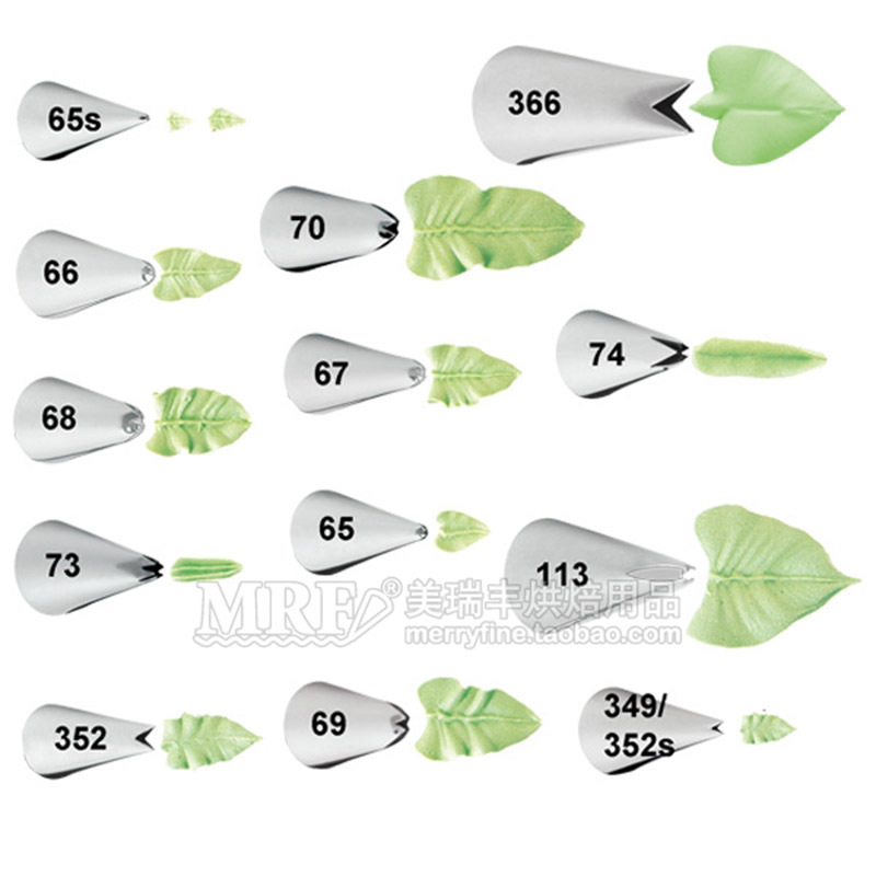 中大号叶子扁口多款不锈钢裱花嘴 奶油嘴 挤花器 蛋糕奶油装饰|ru