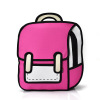 Cartoon comics, three dimensional capacious backpack, in 3d format