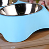 Thickened non -slip pet dog bowl rice bowl eats and drink dual -use -use tools Dog stainless steel dog bowl double bowl of dog food basin spot