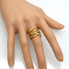 Fashionable wavy ring stainless steel, simple and elegant design, wholesale