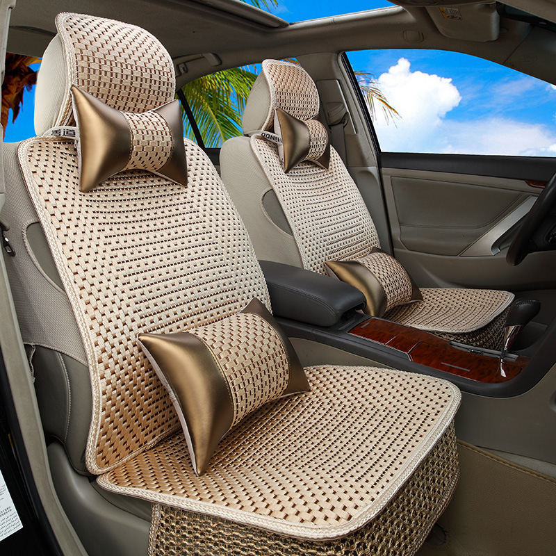 夏季新款汽车冰丝坐垫机编座垫 全冰丝四季通用座套冰丝靠垫凉垫|ru