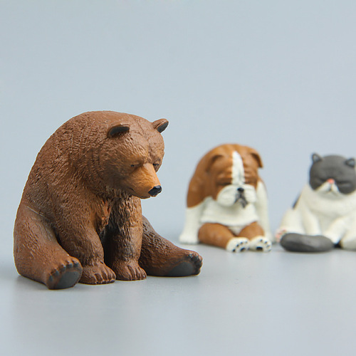 4 small fresh and warm series Japanese style sitting posture sleepy Z00 zoo figure refrigerator magnet magnet magnet