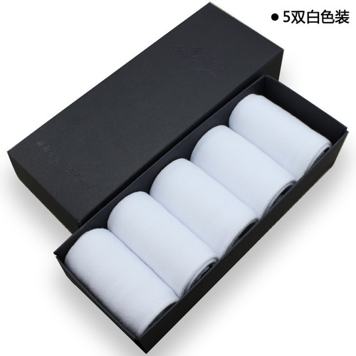 Best-selling pure color pure cotton men's five-finger mid-calf casual sports sweat-absorbent toe-split socks wholesale 5 pairs box set