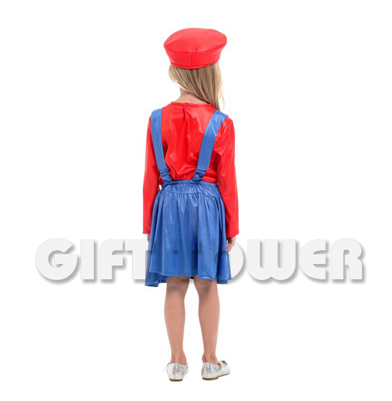 超级玛丽马里奥套装小女水管工舞台表演服装 儿童超人动物猪e道服G-0258 舞台服、表演服详情图3