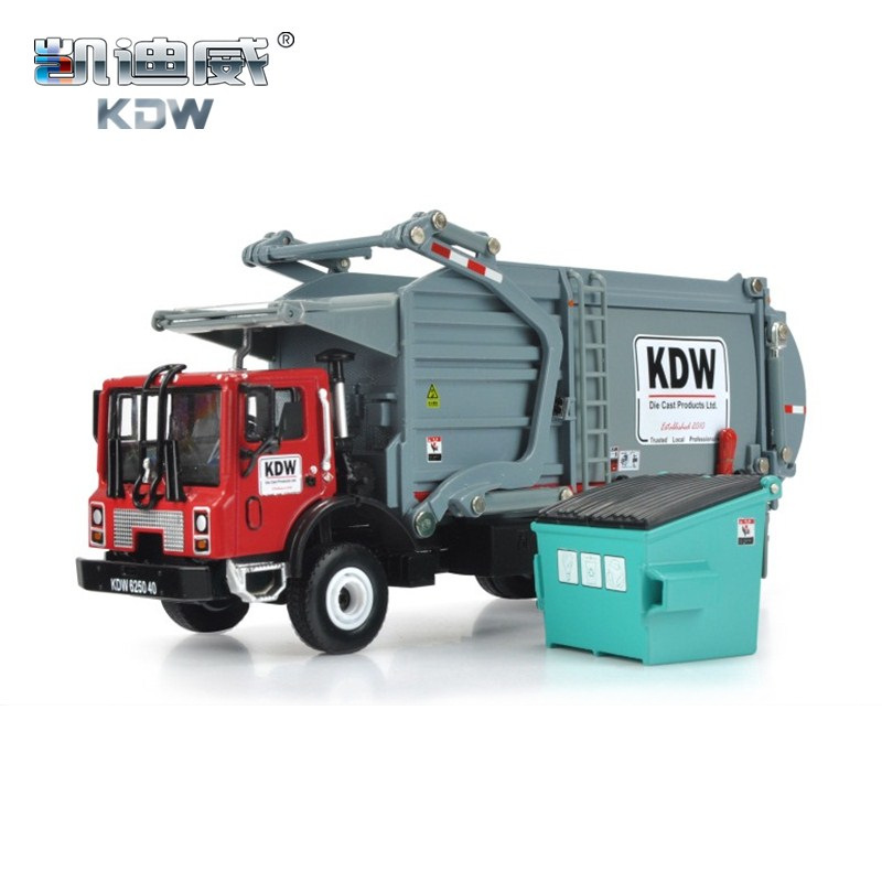 Special offer Kaidiwei 1:24 Full alloy garbage truck model simulation material classification recycling truck toy set