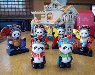 四川成都特色旅游礼品手工艺品陶瓷熊猫川剧变脸熊猫公仔摆件老外|ru