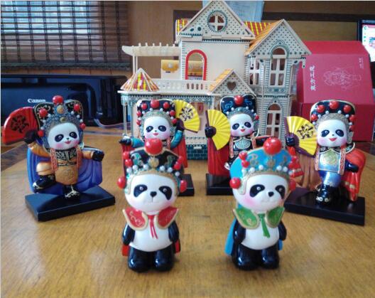 四川成都特色旅游礼品手工艺品陶瓷熊猫川剧变脸熊猫公仔摆件老外|ru