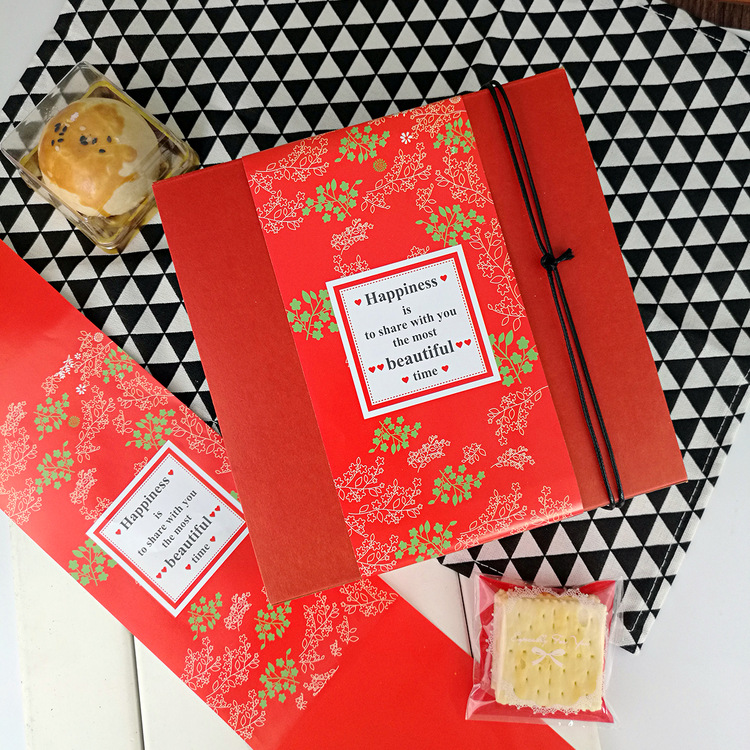 月饼盒礼盒纸质围边绿豆糕蛋黄酥包装盒礼盒装饰腰封腰带封条10枚